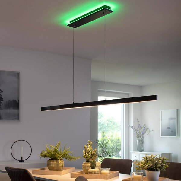 Q-Smart-Home Paul Neuhaus Q-ARIAN LED a sospensione, antracite Q-Arian, dimmerabile, Nero, Soggiorno / Sala da pranzo, Metallo, Moderno