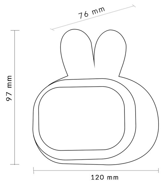 Lampada Led touch Coniglio rosa con sveglia per bambini a batteria ricaricabile USB Bianco caldo M LEDME