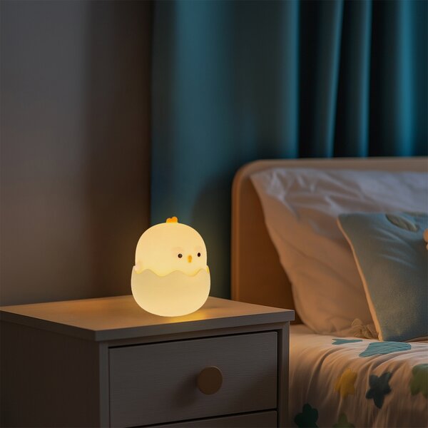 Lampada Led touch Pulcino per bambini a batteria ricaricabile USB Bianco caldo e RGB M LEDME