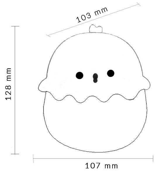 Lampada Led touch Pulcino per bambini a batteria ricaricabile USB Bianco caldo e RGB M LEDME