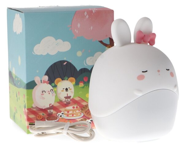 Lampada Led touch Coniglio con sveglia per bambini a batteria ricaricabile USB Bianco caldo M LEDME