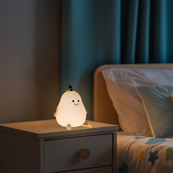 Lampada Led touch Pera per bambini a batteria ricaricabile USB Bianco caldo e RGB M LEDME