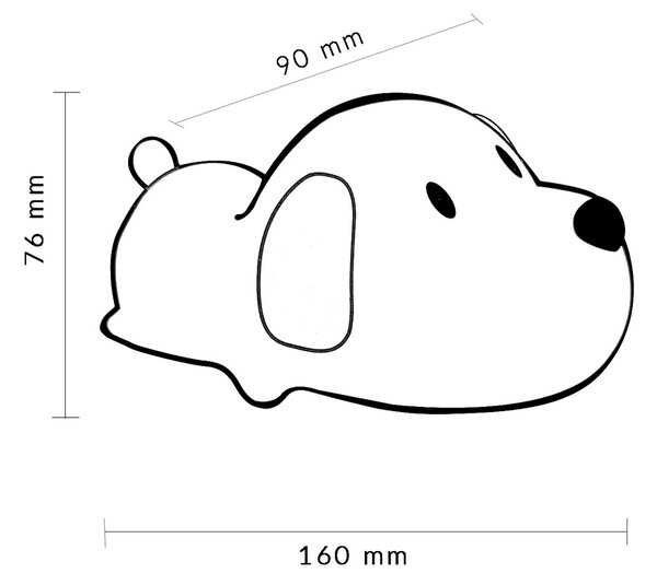 Lampada Led touch Cane per bambini a batteria ricaricabile USB Bianco caldo e freddo M LEDME