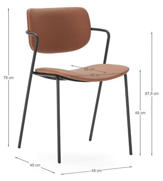 Set di sedie da pranzo color mattone 2 pz Maika - Marckeric