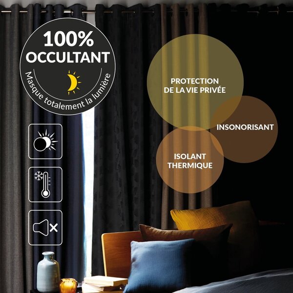 Tenda beige in velluto 140x260 cm Olympe – douceur d'intérieur