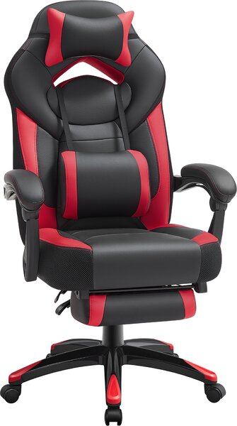 Sedia da gioco SONGMICS, sedia da ufficio, regolabile in altezza, rossa