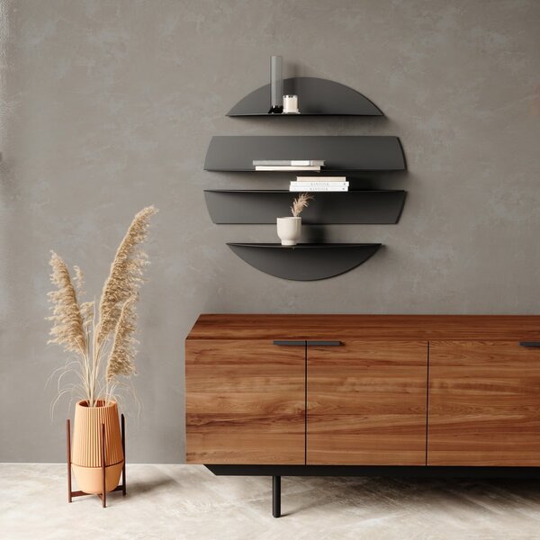 Mensole in set nere in metallo con ripiani multipli 4 pz 76 cm Solis – Umbra