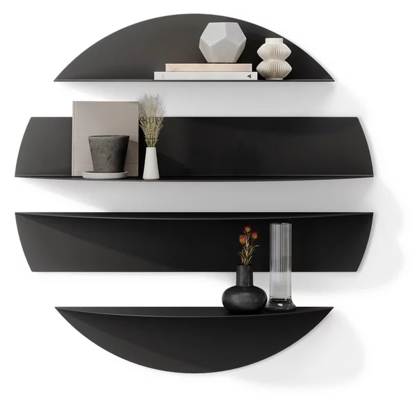 Mensole in set nere in metallo con ripiani multipli 4 pz 76 cm Solis – Umbra