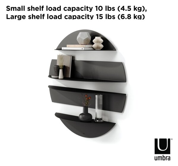 Specchio Con Mensole Umbra Cirko - Design Moderno, Acciaio Nero, 51x51cm - Foto 11