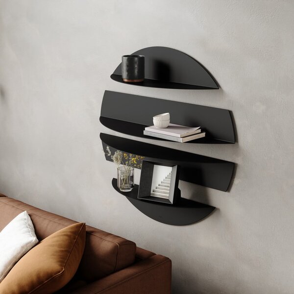 Mensole in set nere in metallo con ripiani multipli 4 pz 76 cm Solis – Umbra