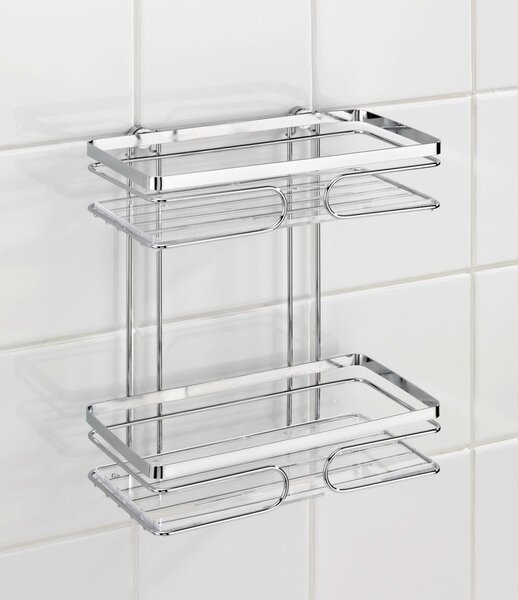 Scaffale a muro a due livelli in acciaio inossidabile Premium - Wenko