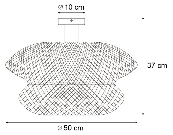Lampada da soffitto in bambù orientale - Ostrava Double