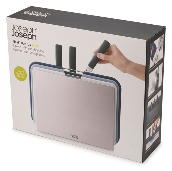 Set di 3 taglieri e coltelli con supporto Nest Plus - Joseph Joseph