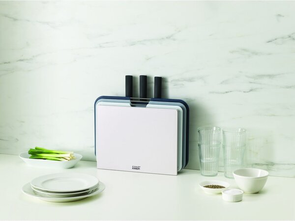 Set di 3 taglieri e coltelli con supporto Nest Plus - Joseph Joseph
