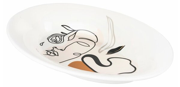 Piatto da portata in ceramica , 48 x 33 cm Face to Grey - VDE Tivoli 1996