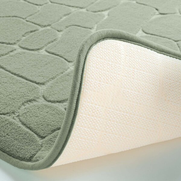 Tappetino da bagno verde 50x120 cm Ricochet - douceur d'intérieur