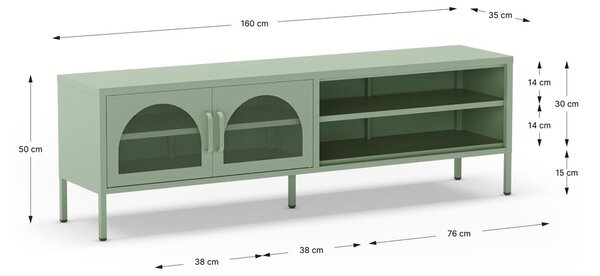 Mobile TV color menta 160x50 cm Diora - Marckeric
