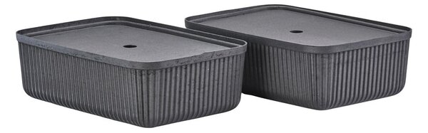 Scatole in set con coperchio nere 2 pz 48x32x20,5 cm Pulp – Zone