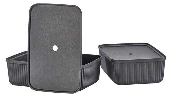 Scatole in set con coperchio nere 2 pz 48x32x20,5 cm Pulp – Zone