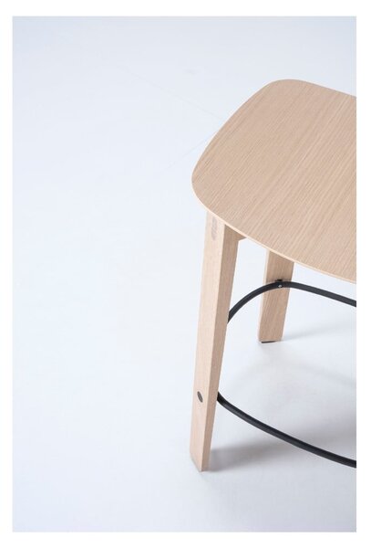 Sedia da bar di colore naturale in rovere massiccio (altezza della seduta 65 cm) Nora – Gazzda