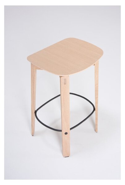 Sedia da bar di colore naturale in rovere massiccio (altezza della seduta 65 cm) Nora – Gazzda