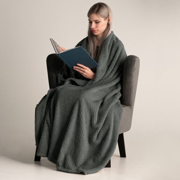 Coperta in microfibra grigio scuro, 200 x 150 cm Henry - DecoKing