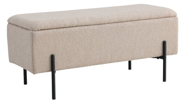 Panca beige in tessuto bouclé Watford - House Nordic