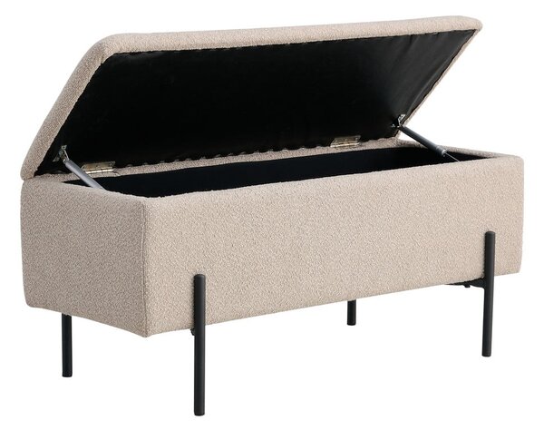 Panca beige in tessuto bouclé Watford - House Nordic