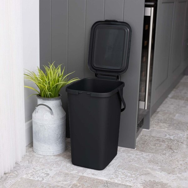 Cestino per la spazzatura in plastica nero 18 l – Addis
