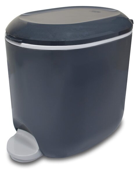 Cestino per la spazzatura in plastica grigio scuro con pedale 3,5 l – Addis