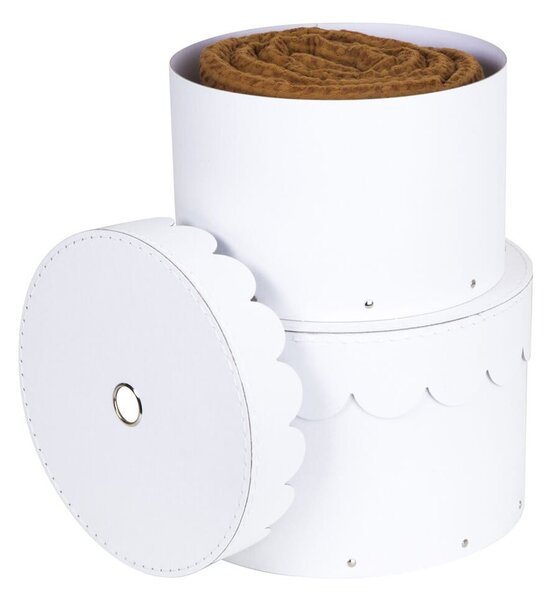Scatole in set con coperchio bianche in cartone 2 pz ø 26x17,5 cm Wilma Paper Laminate – Bigso