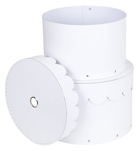 Scatole in set con coperchio bianche in cartone 2 pz ø 26x17,5 cm Wilma Paper Laminate – Bigso