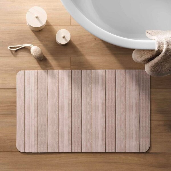Tappetino da bagno in gomma marrone 50x80 cm Calista - douceur d'intérieur