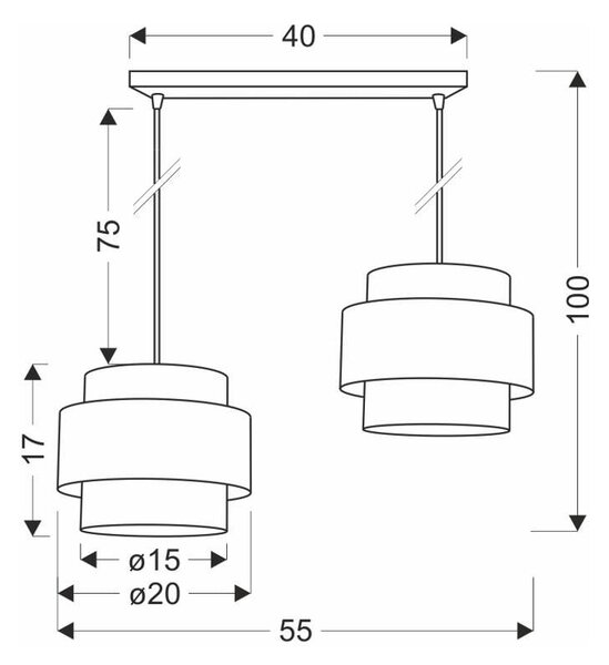 Lampada a sospensione con paralume in rattan bianco e naturale ø 20 cm Rattan - Candellux Lighting