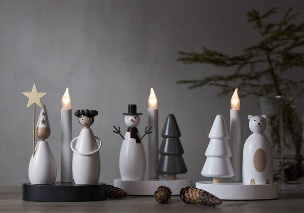 Decorazione luminosa in bianco e nero con motivo natalizio Christmas Joy - Star Trading
