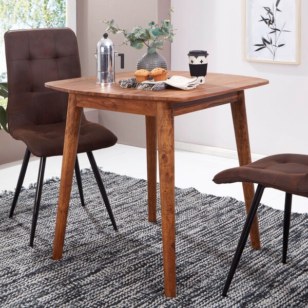 Tavolo da pranzo WL5.571 Sheesham 80x76x80 cm in legno massiccio