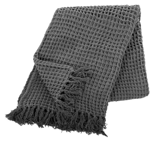 Coperta in cotone grigio, 130 x 170 cm Waffle - Tiseco Home Studio