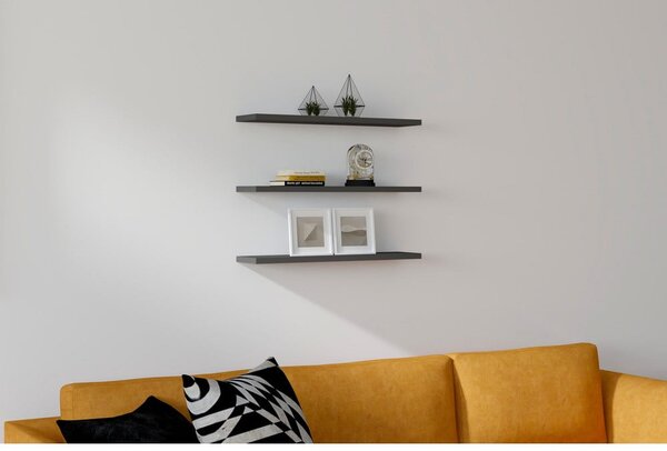 Mensole grigio scuro in set da 3 Boss - Kalune Design