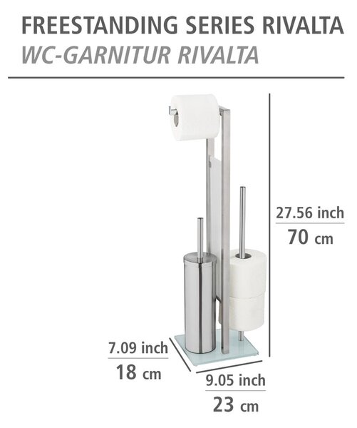 Porta carta igienica con scopino Rivalta - Wenko