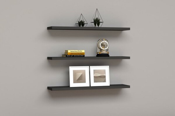 Mensole grigio scuro in set da 3 Boss - Kalune Design