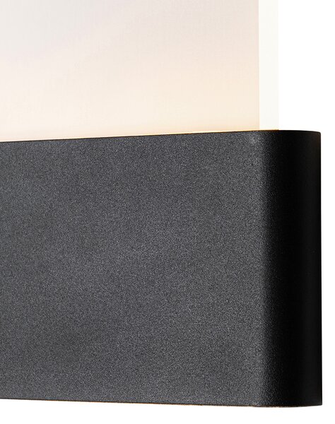 Lampada da parete per esterni nera con LED incl. numeri civici IP54 - Kandi