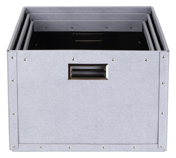 Set di 3 scatole di cartone grigio chiaro Ture - Bigso Box of Sweden