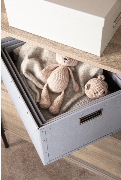 Set di 3 scatole di cartone grigio chiaro Ture - Bigso Box of Sweden
