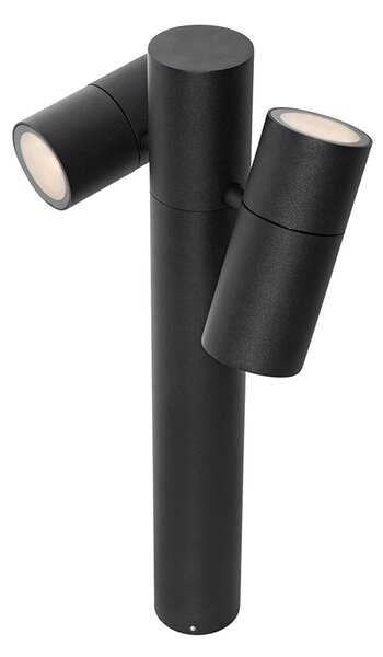 Lampada da esterno a stelo nera 50 cm 2 luci orientabili - Duo
