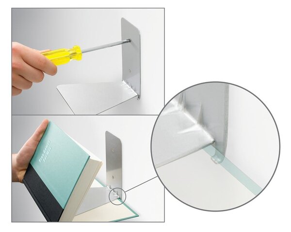 Mensole in metallo argentato in set da 3 18 cm Conceal - Umbra