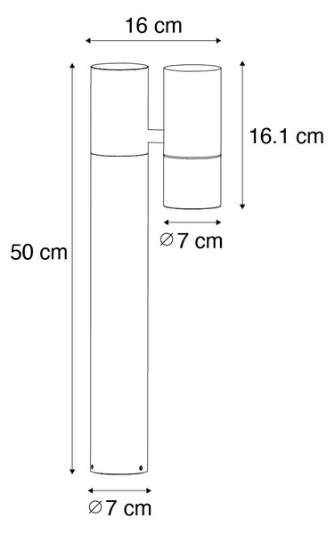 Lampada da esterno nera con picchetto e pressacavo 50cm IP44 - Solo Deluxe
