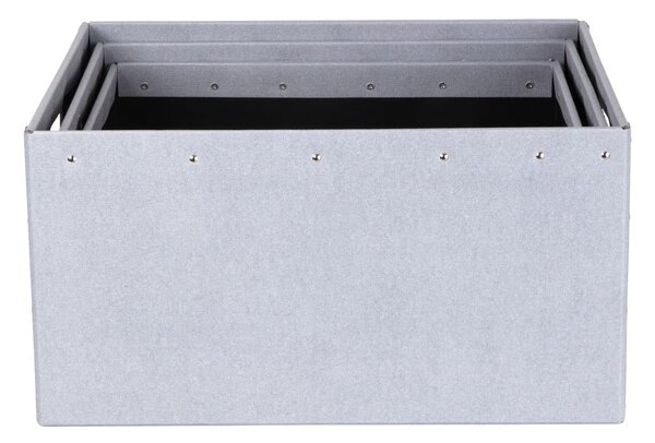 Set di 3 scatole di cartone grigio chiaro Ture - Bigso Box of Sweden