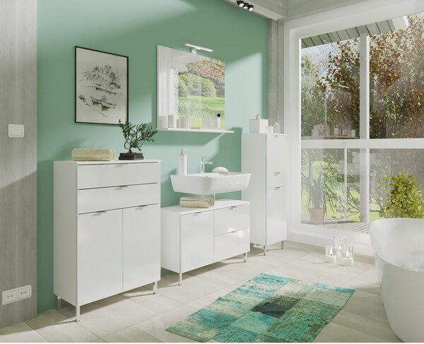 Specchio da parete con illuminazione/con ripiano 76x75 cm – Germania