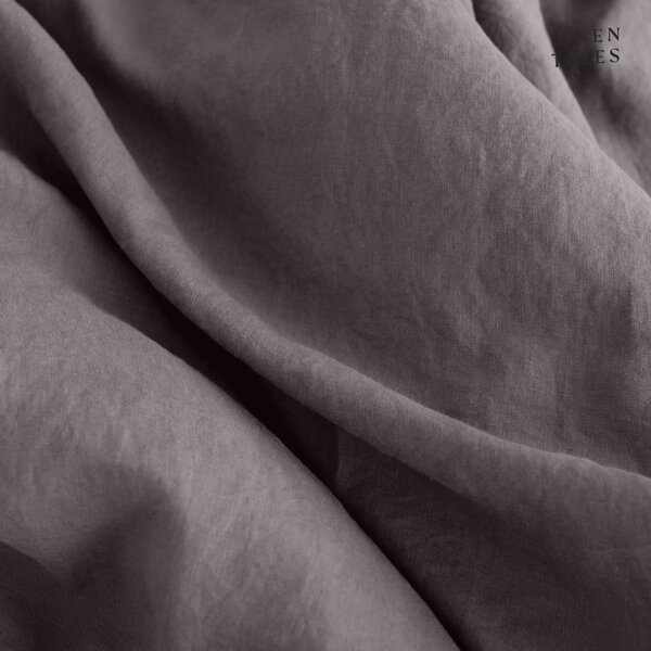 Lenzuola grigio scuro per letto singolo 135x200 cm Dark Grey - Linen Tales