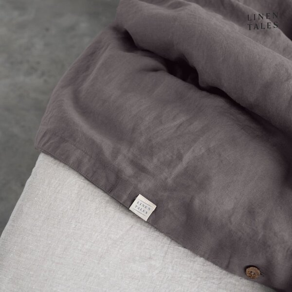 Lenzuola grigio scuro per letto singolo 135x200 cm Dark Grey - Linen Tales